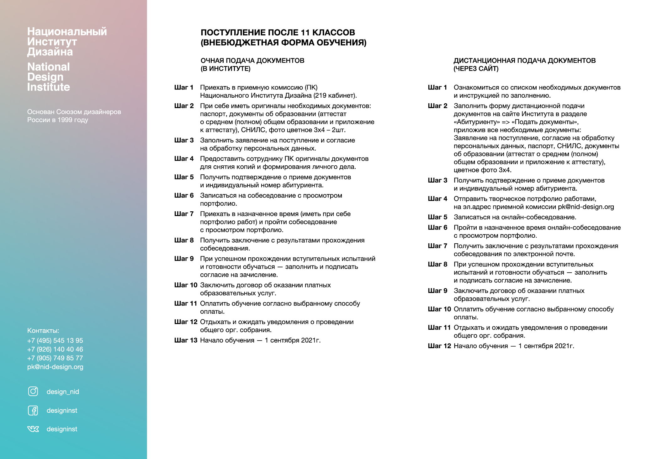 Дизайнер интерьера экзамены для поступления после 11 класса