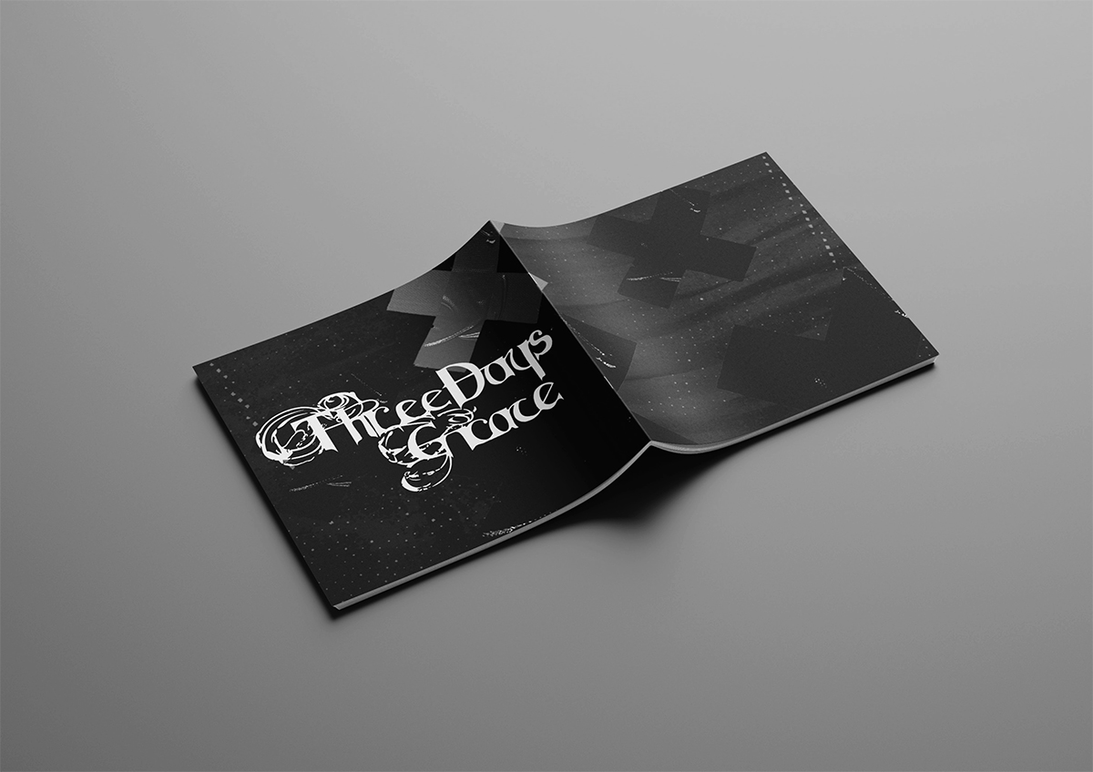 Перчатки 3d three Days Grace m. Черно белая визитка