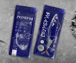 Дизайн серии морепродуктов для сети магазинов «Камчатские морепродукты»